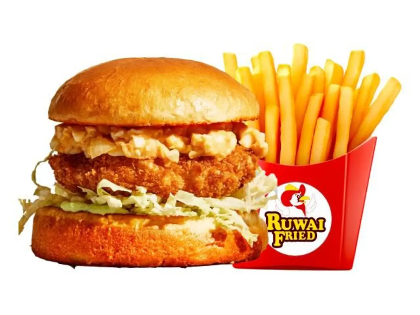 Shrimp Burger With Fries