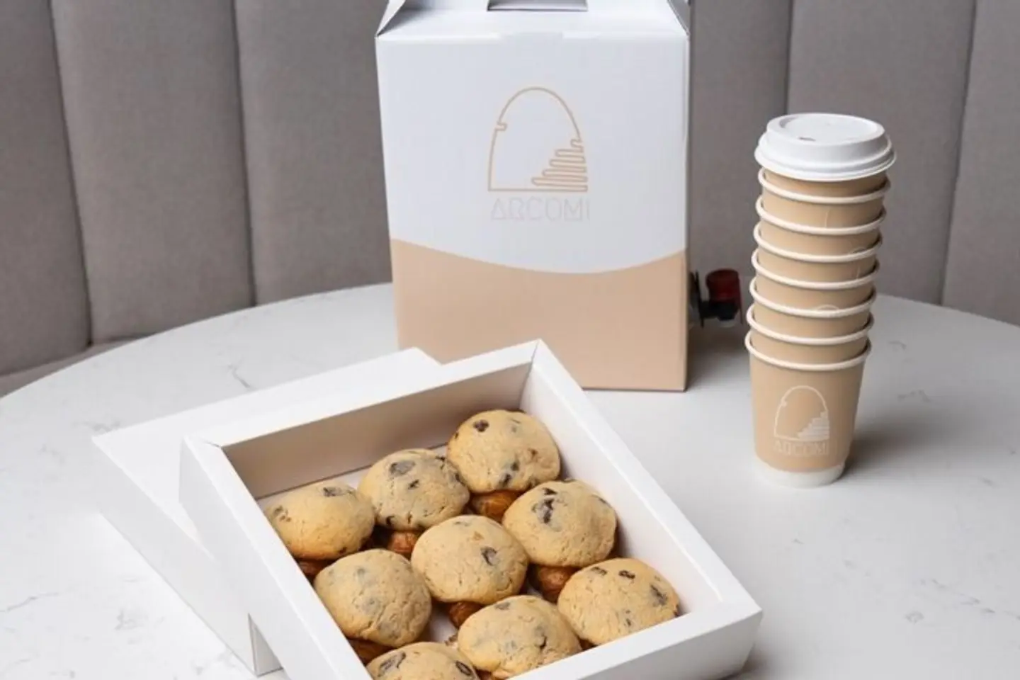 Cookies Croissant Box With Coffee
