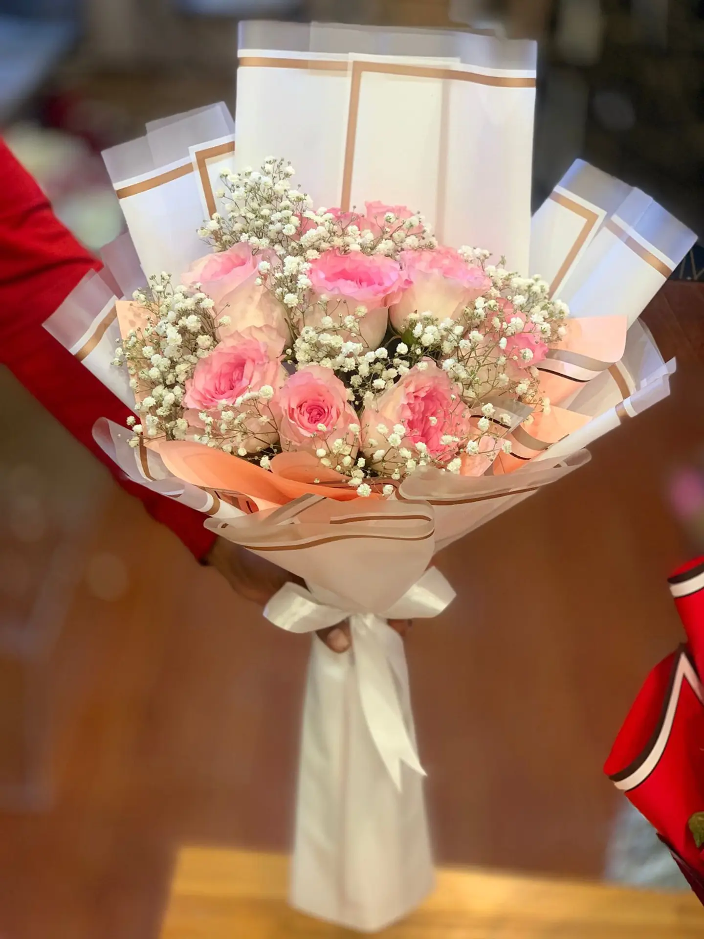 بوكيه الجوري الوردي