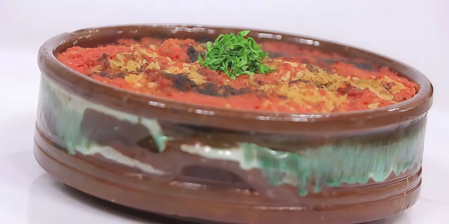 طاجن لسان عصفور باللحم