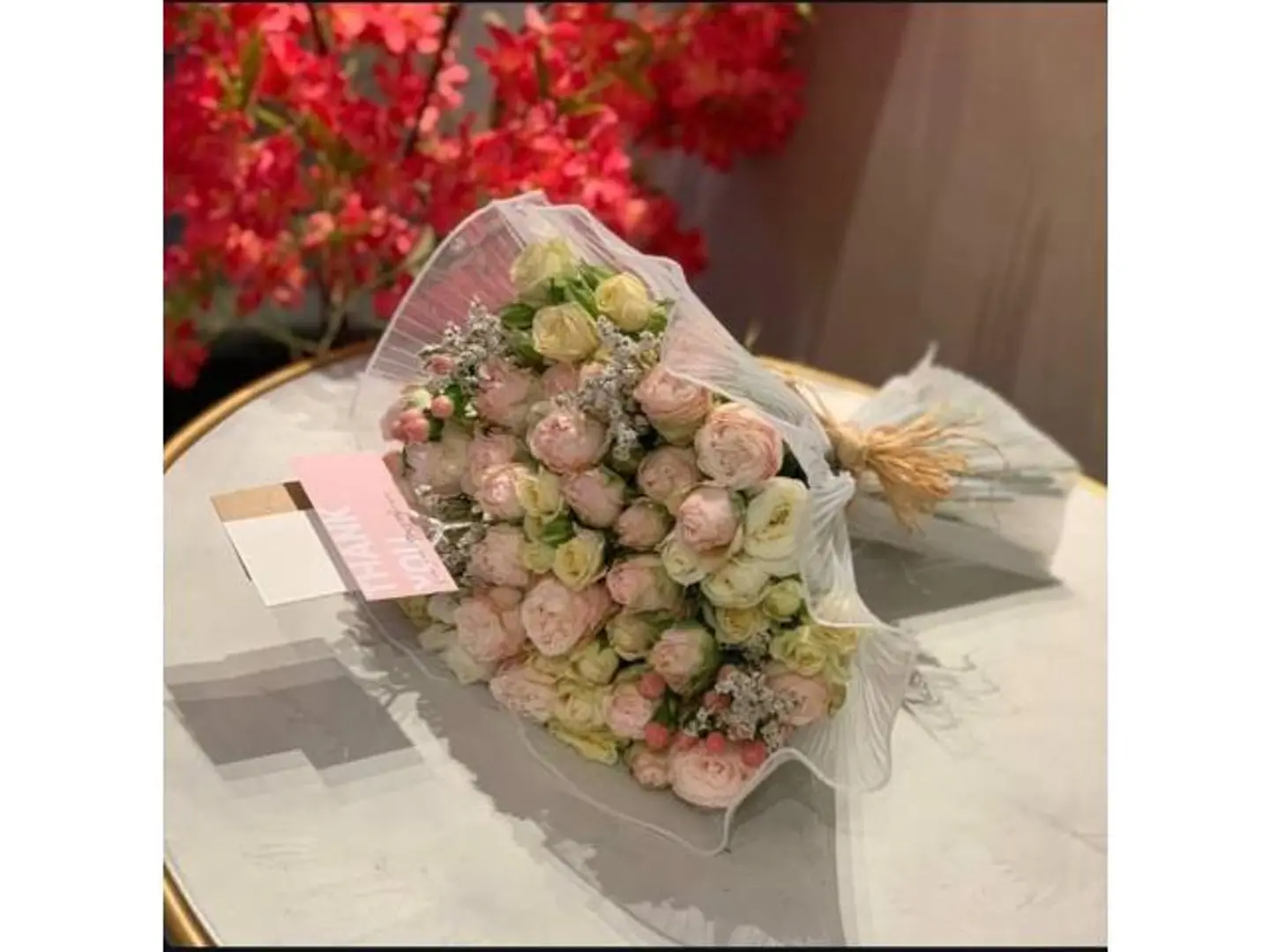 Soft Pink And White Baby Rose Wrap