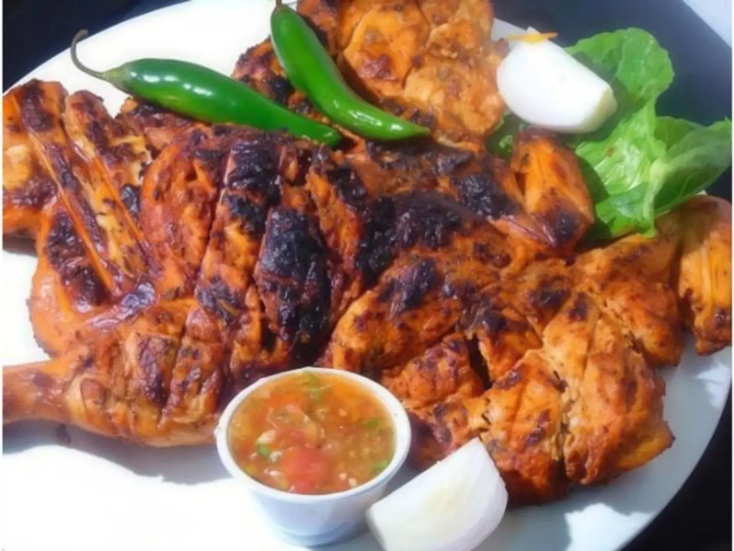 صحن دجاج على الفحم