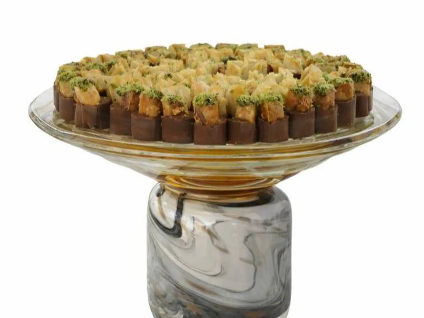 Baklava With Chocolate And Pistachio Tray