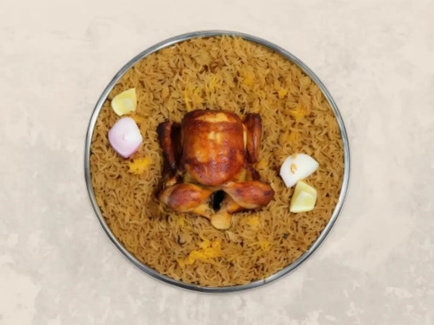 حبة شواية مع أرز مضغوط