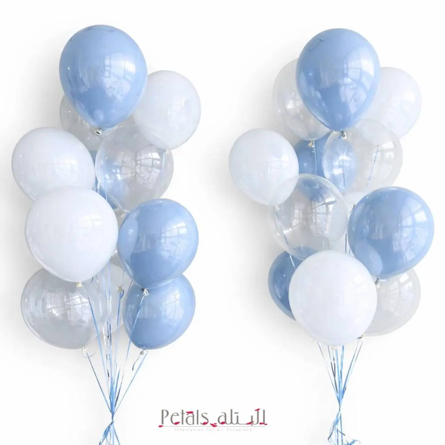 بالونات احتفال أزرق وأبيض