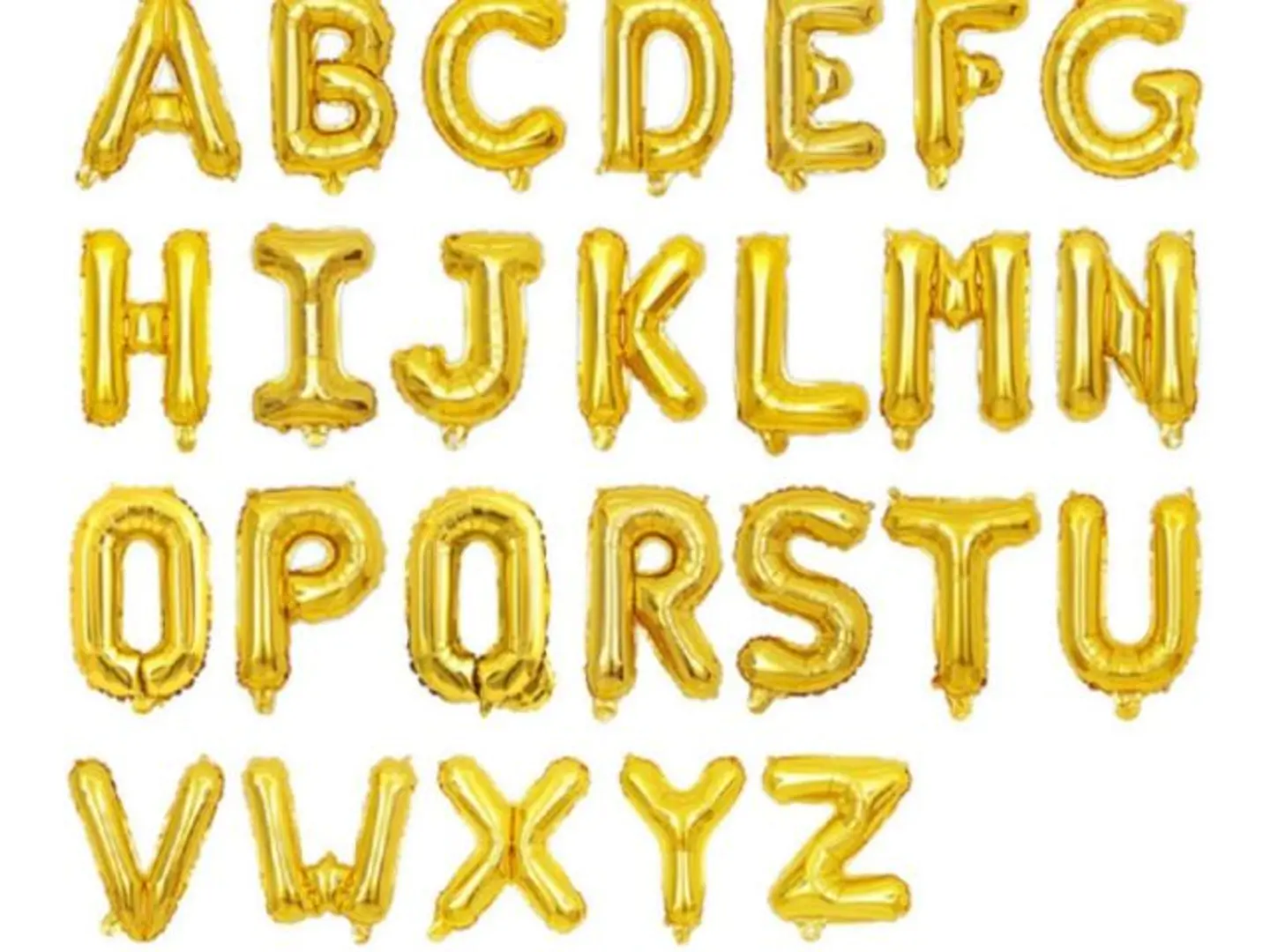 بالونات حروف ذهبية وسط هيليوم