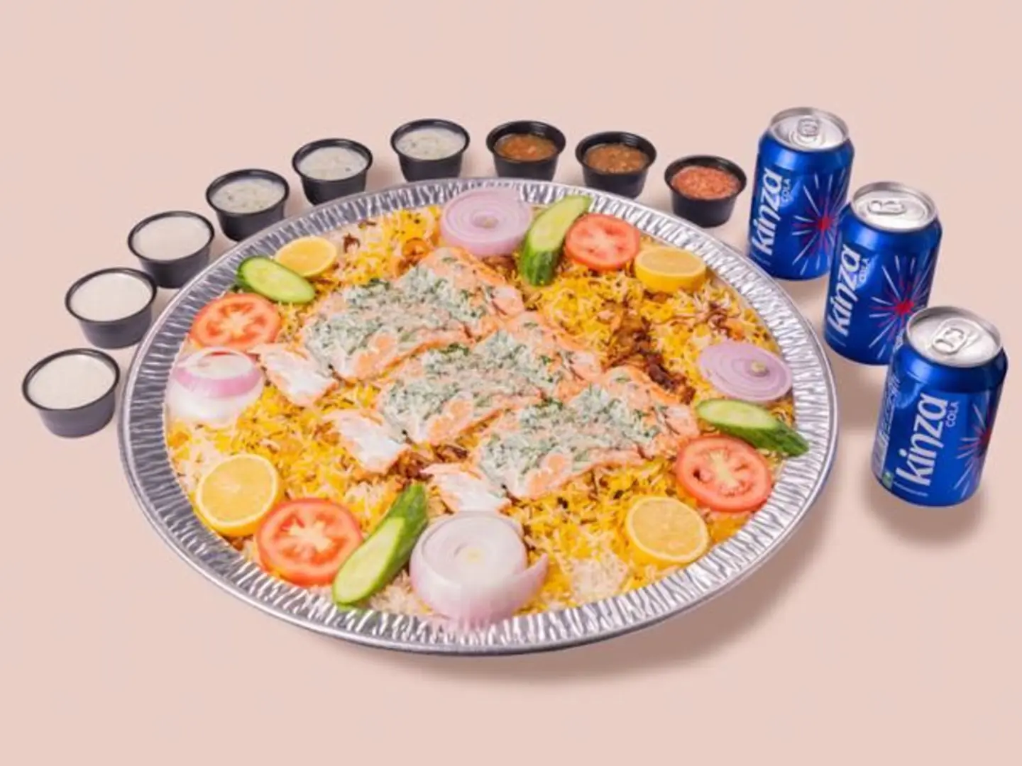 أرز بشاور مع السالمون