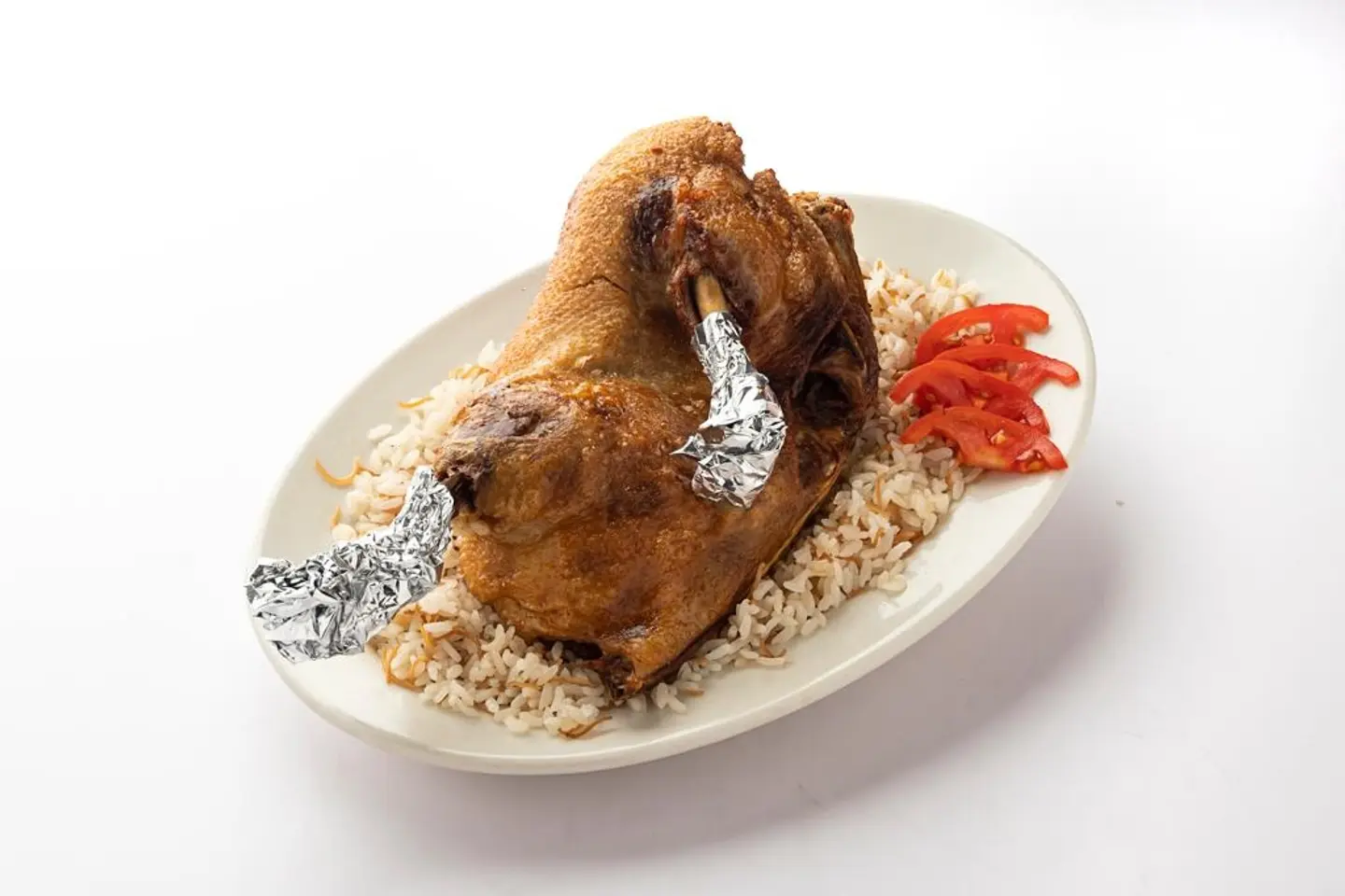 نصف بط مع أرز شعرية