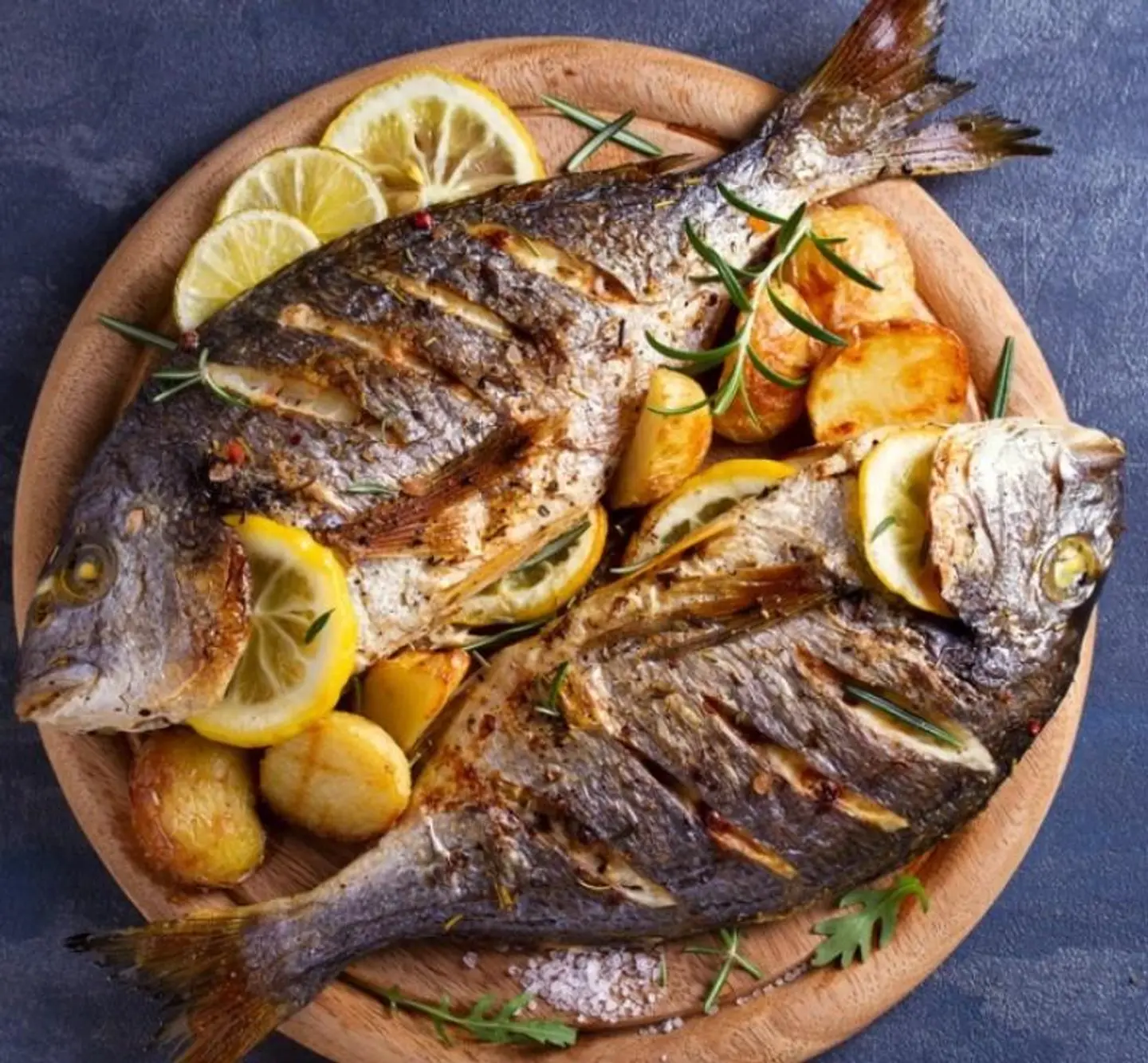 Sea Bream Fish With Oil And Lemon