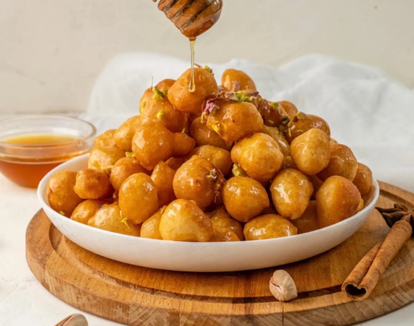 Cheese Luqaimat With Syrup