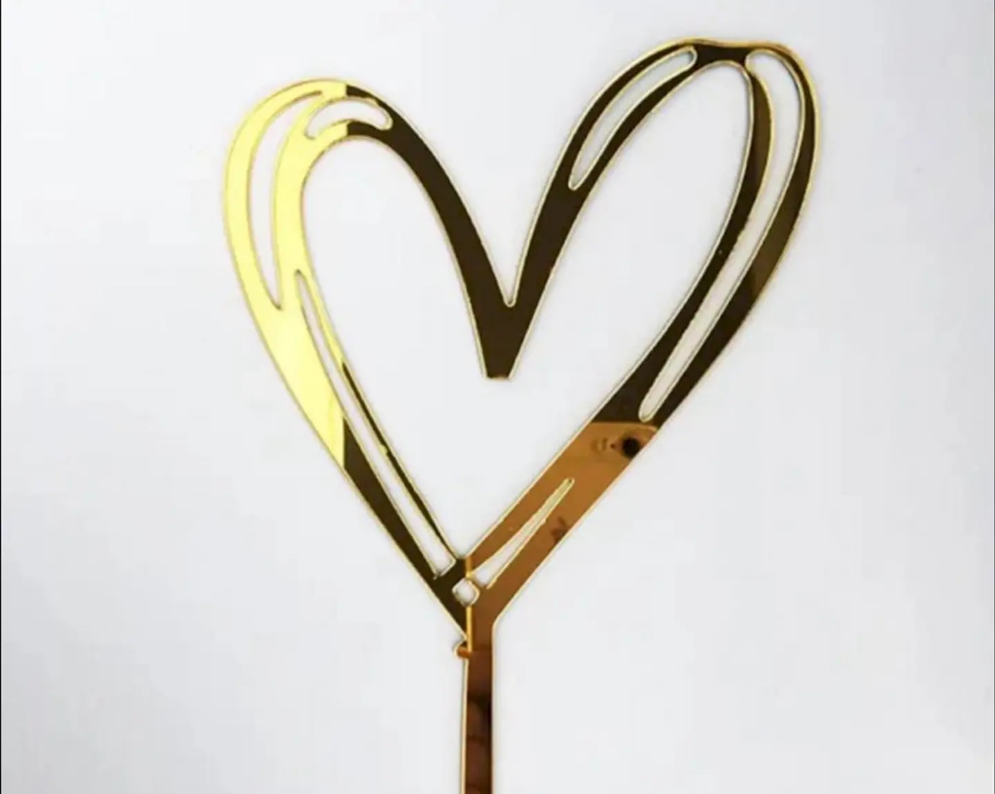 Golden Heart Cake Topper