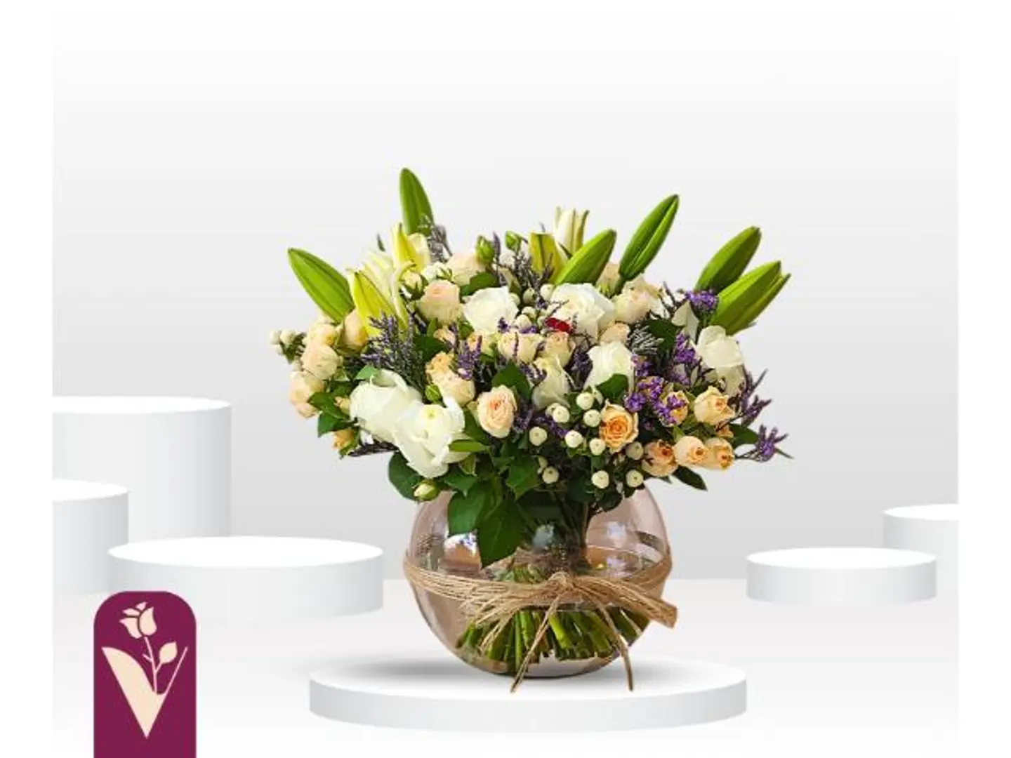 فازة ابيض ليلكي