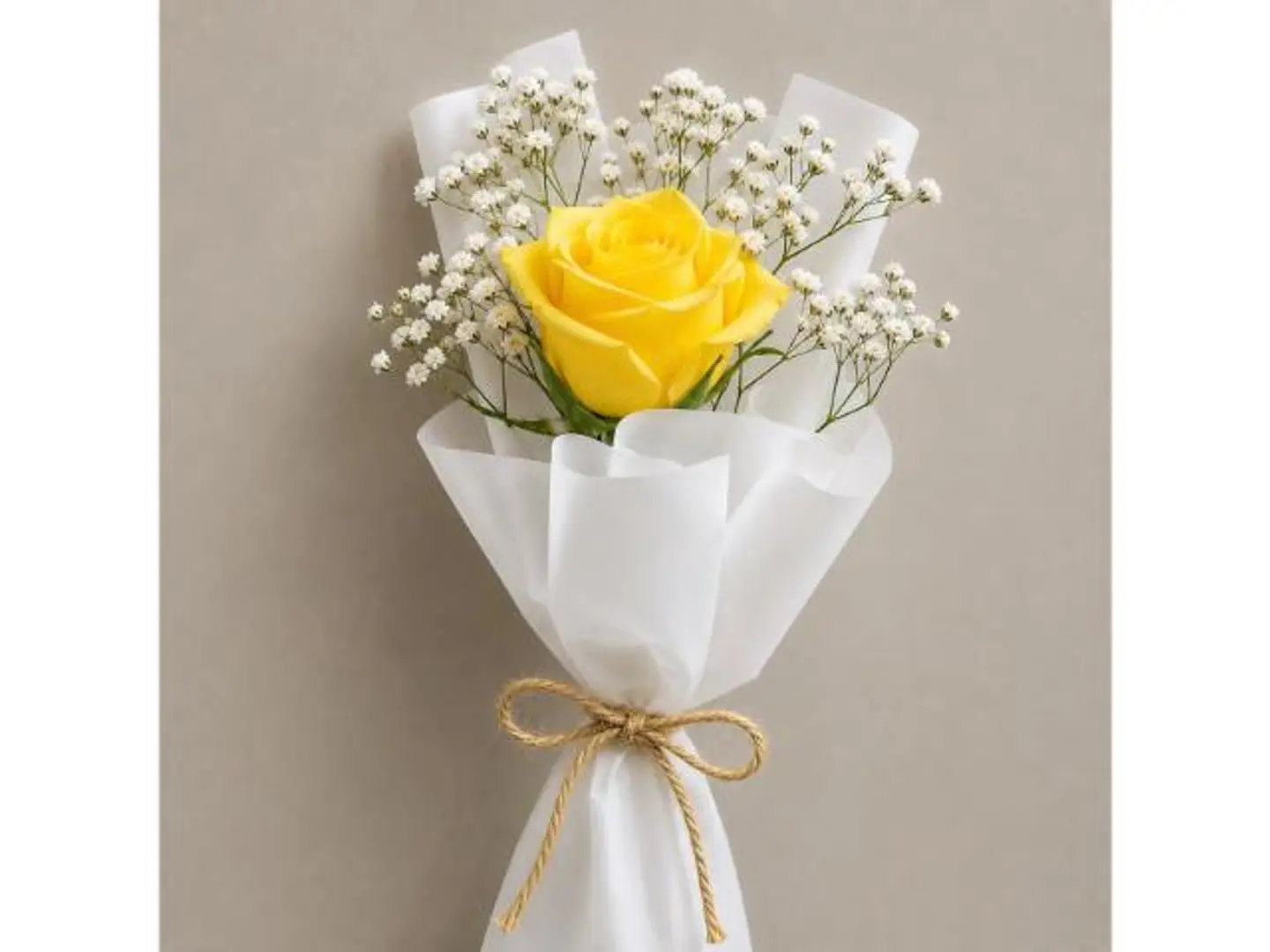 Yellow Rose & Gypsophila