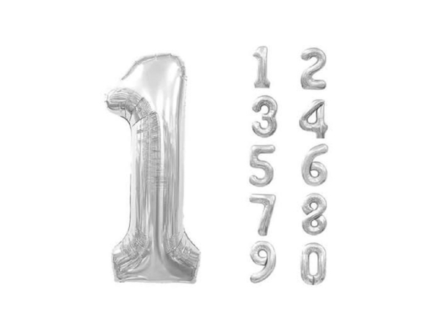 Silver Number Balloon