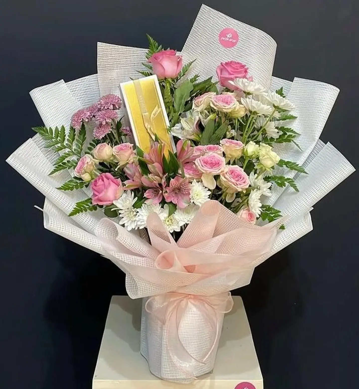 Pink Bouquet With Bostani Sweets
