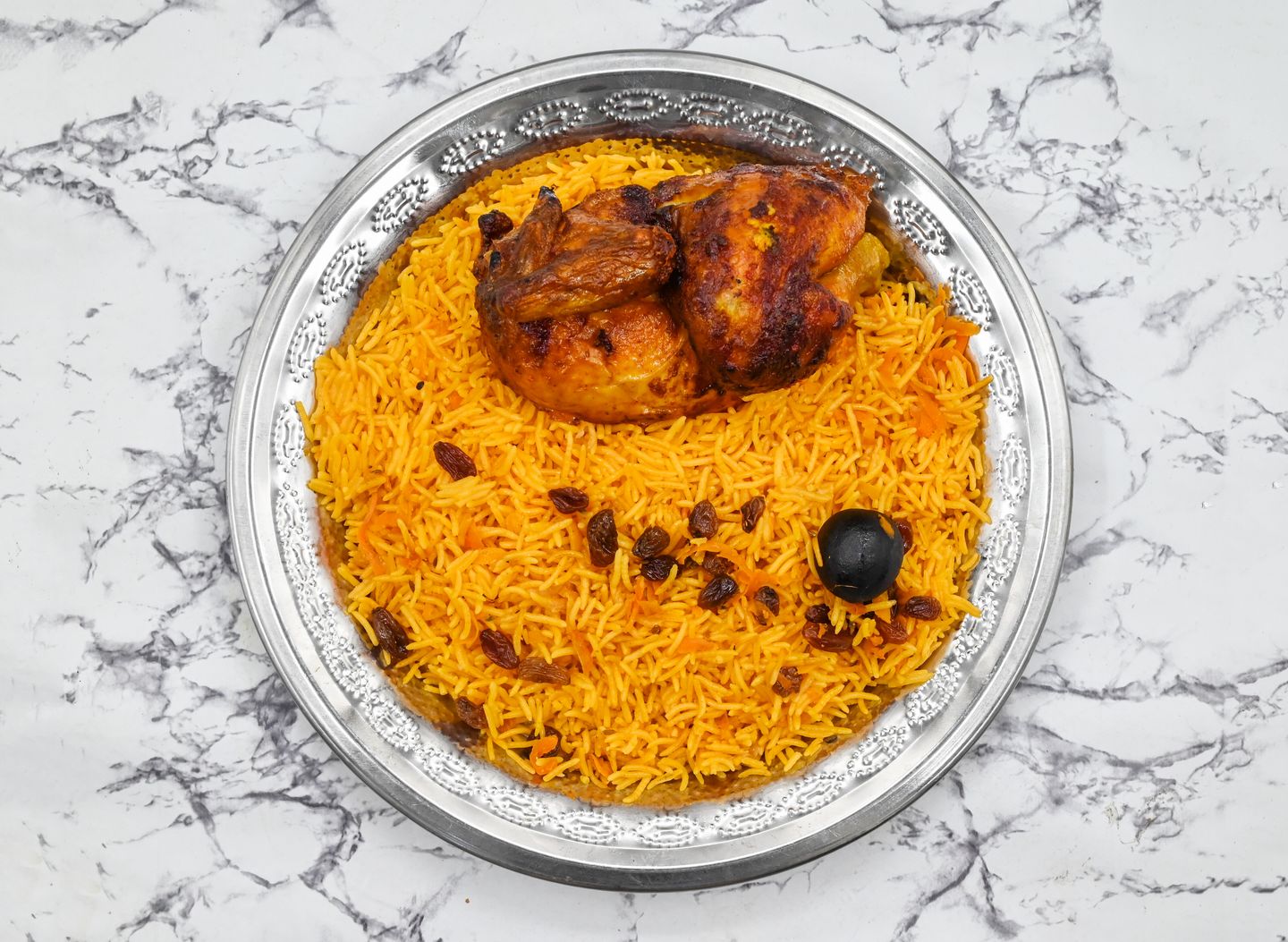 دجاج شواية مع أرز بخاري