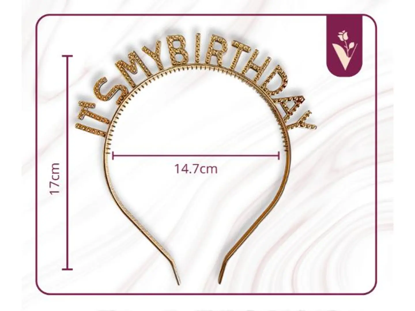 أطواق رأس 'إنه عيد ميلادي' ذهبي