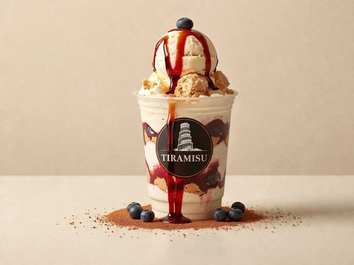 Blueberry Tiramisu Ice Cream