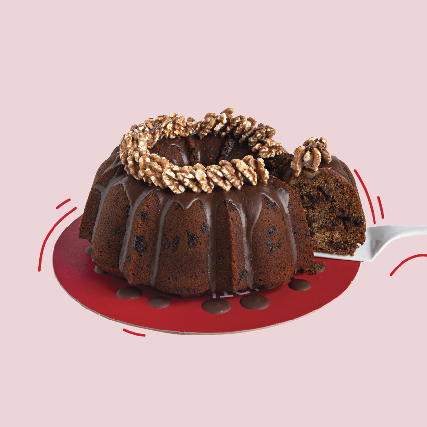 Date Chocolate Nuts Cake - Large