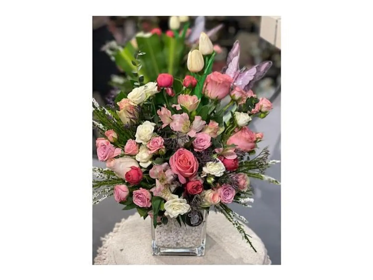 Vase With Mix Bright Flowers