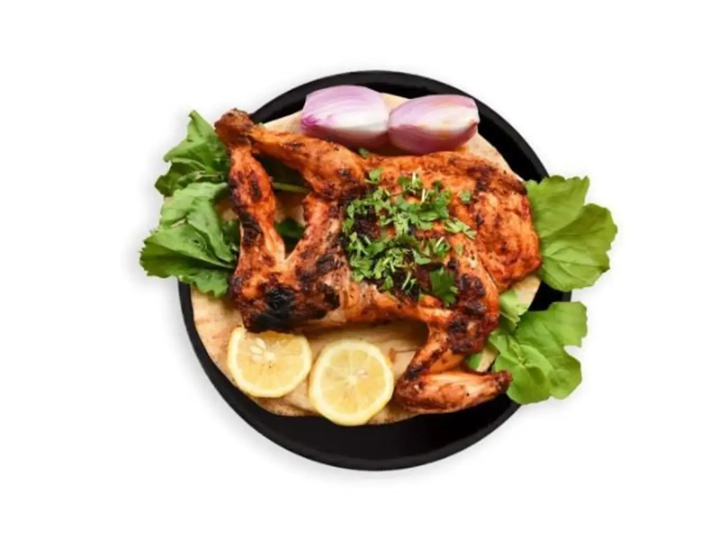 نص حبة دجاج مشوي فحم