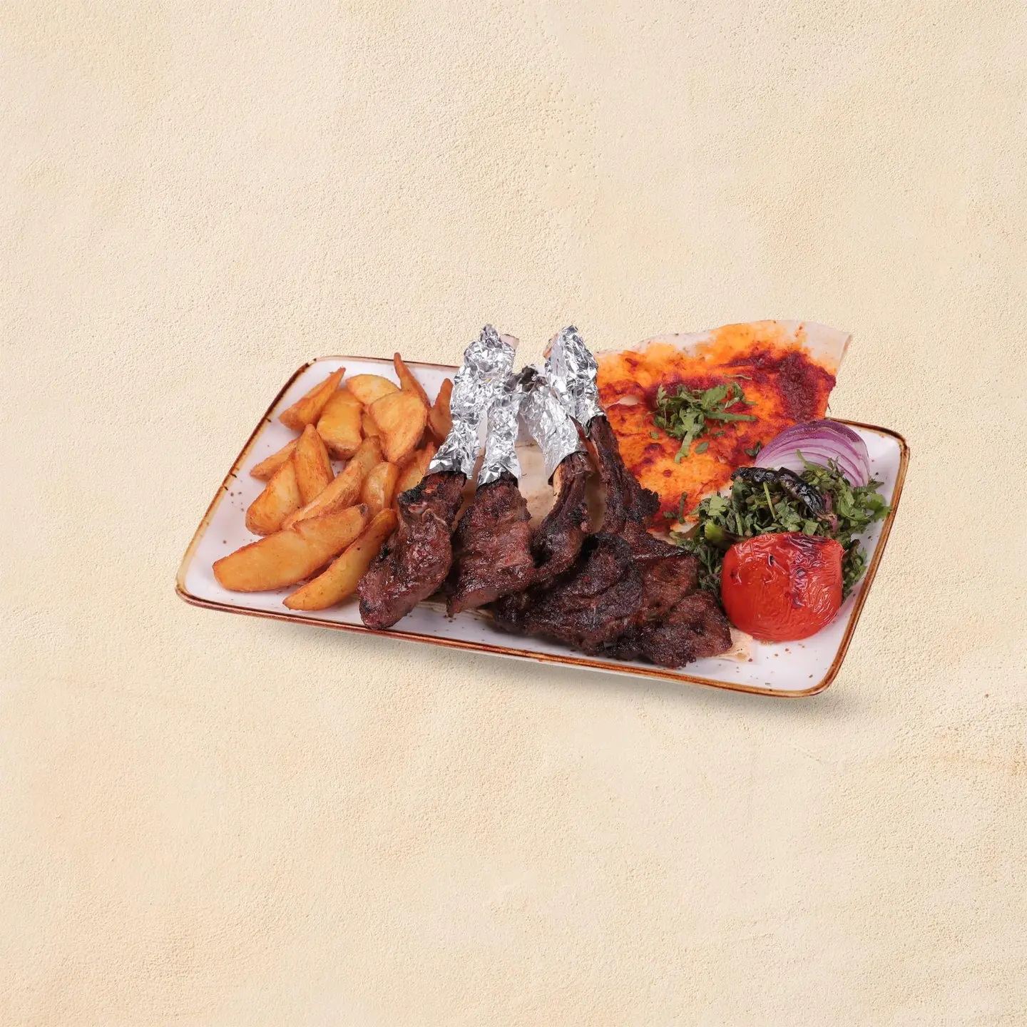 ريش لحم مشوي حبتين