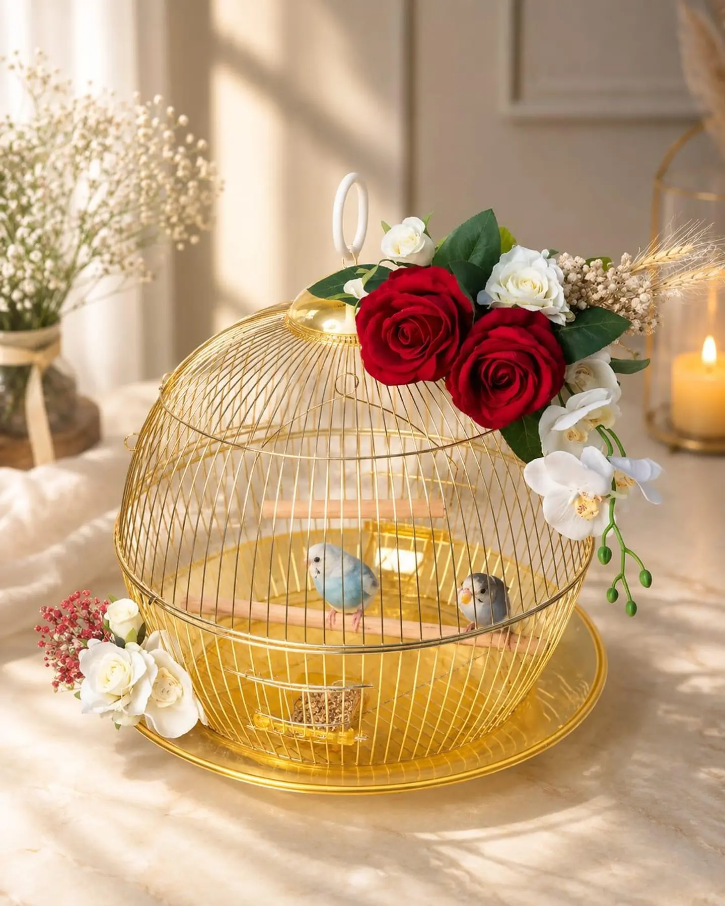 Lovebirds And Roses 3