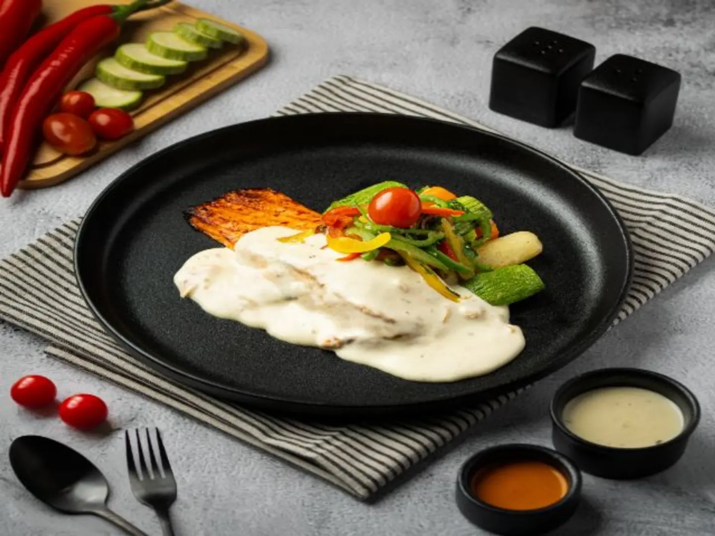 Blanco Sauced Baked Salmon