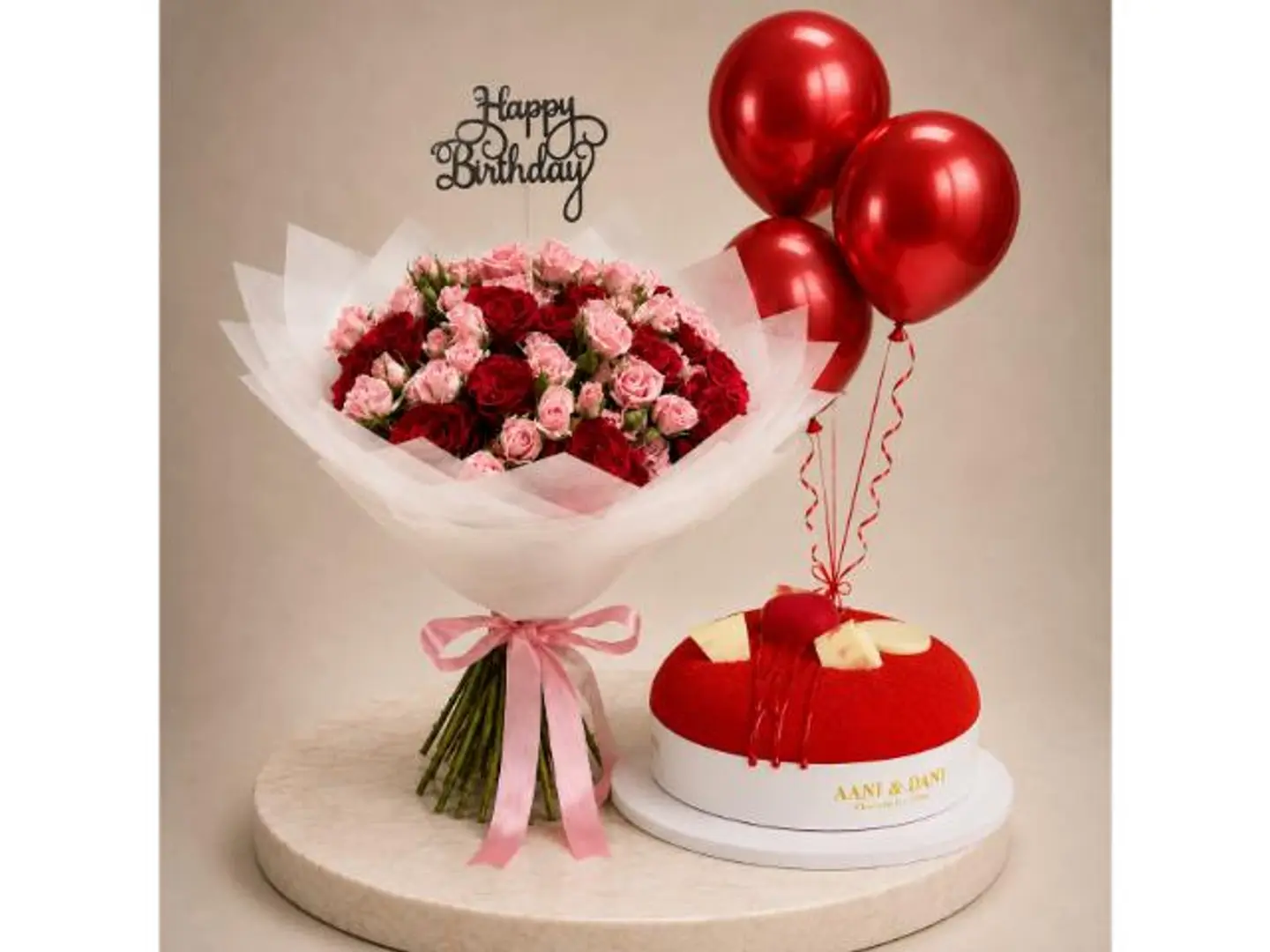 Birthday Magic Bouquet With Red Velvet Cake