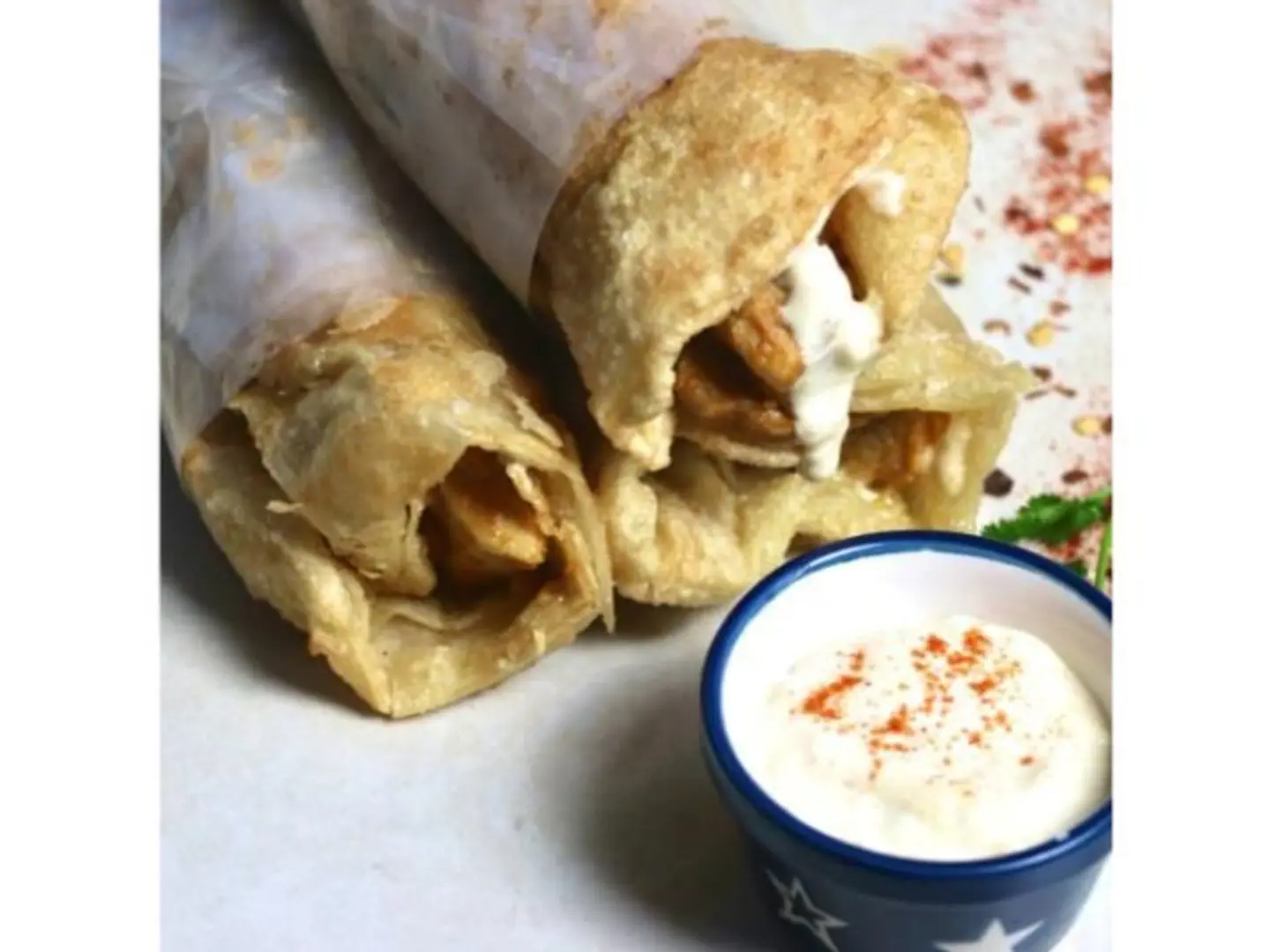Chicken Malai Garlic Mayo Roll