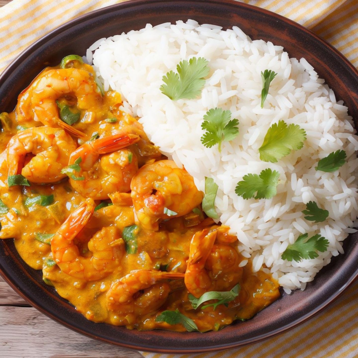 Shrimp Curry With White Rice