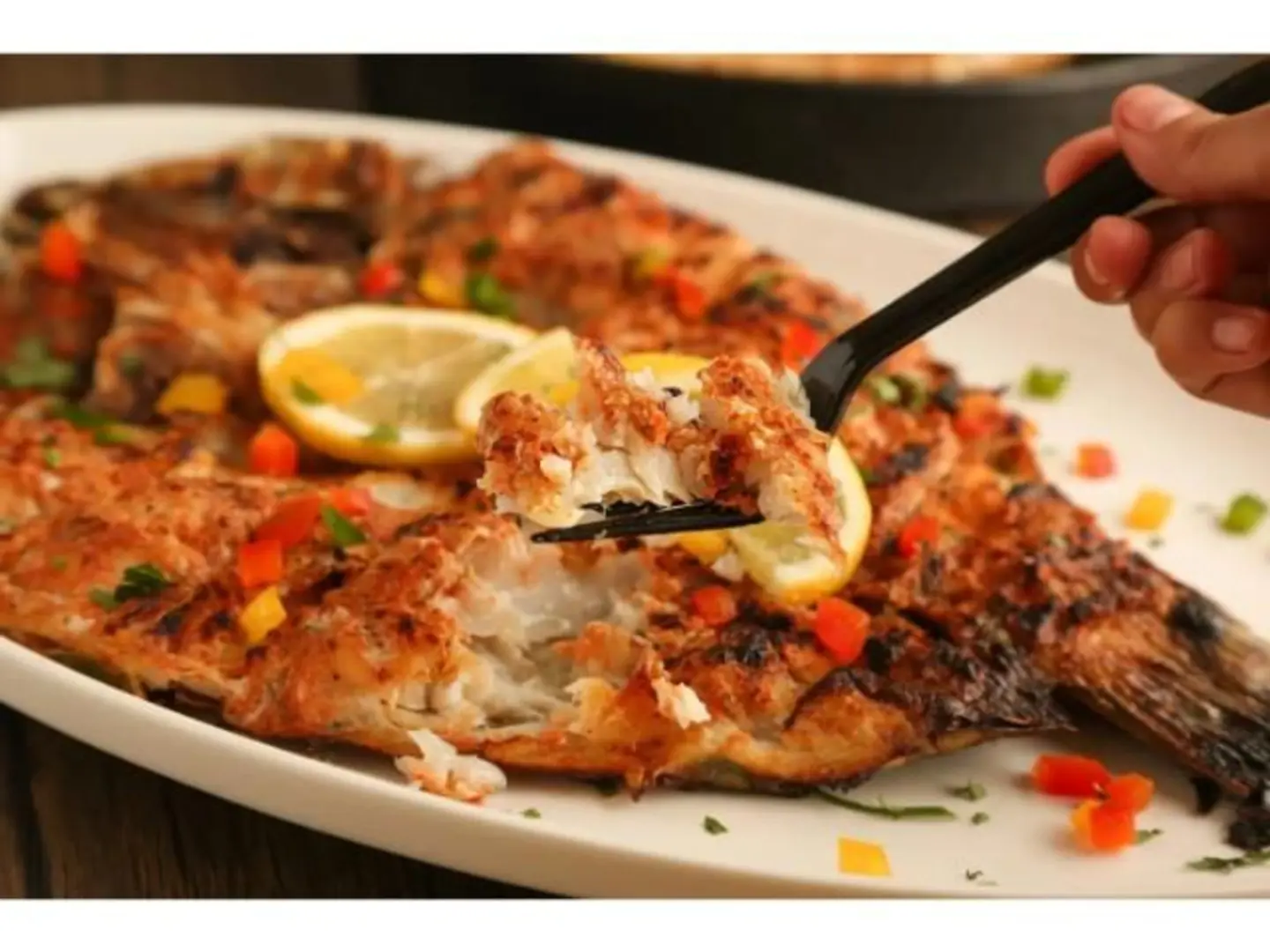 سمكة فارس مشوية مع رز