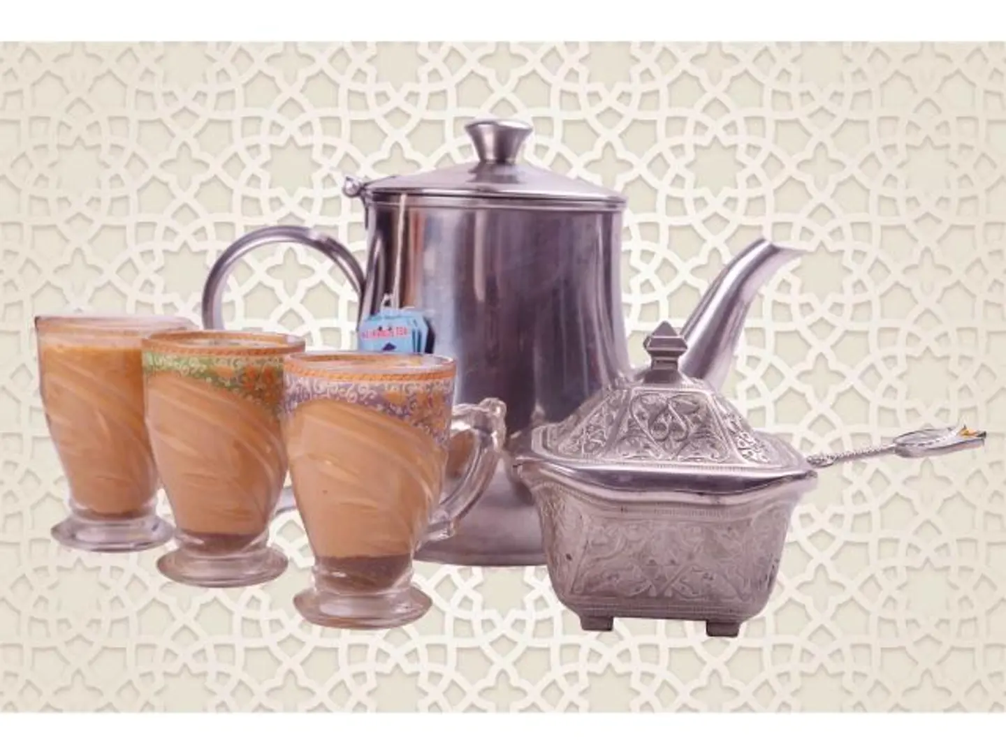 براد شاي حليب و زلابية