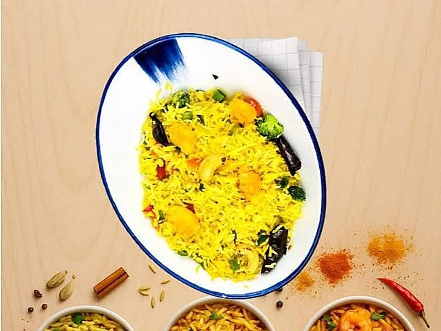 أرز مقلي بالروبيان سنغافورة