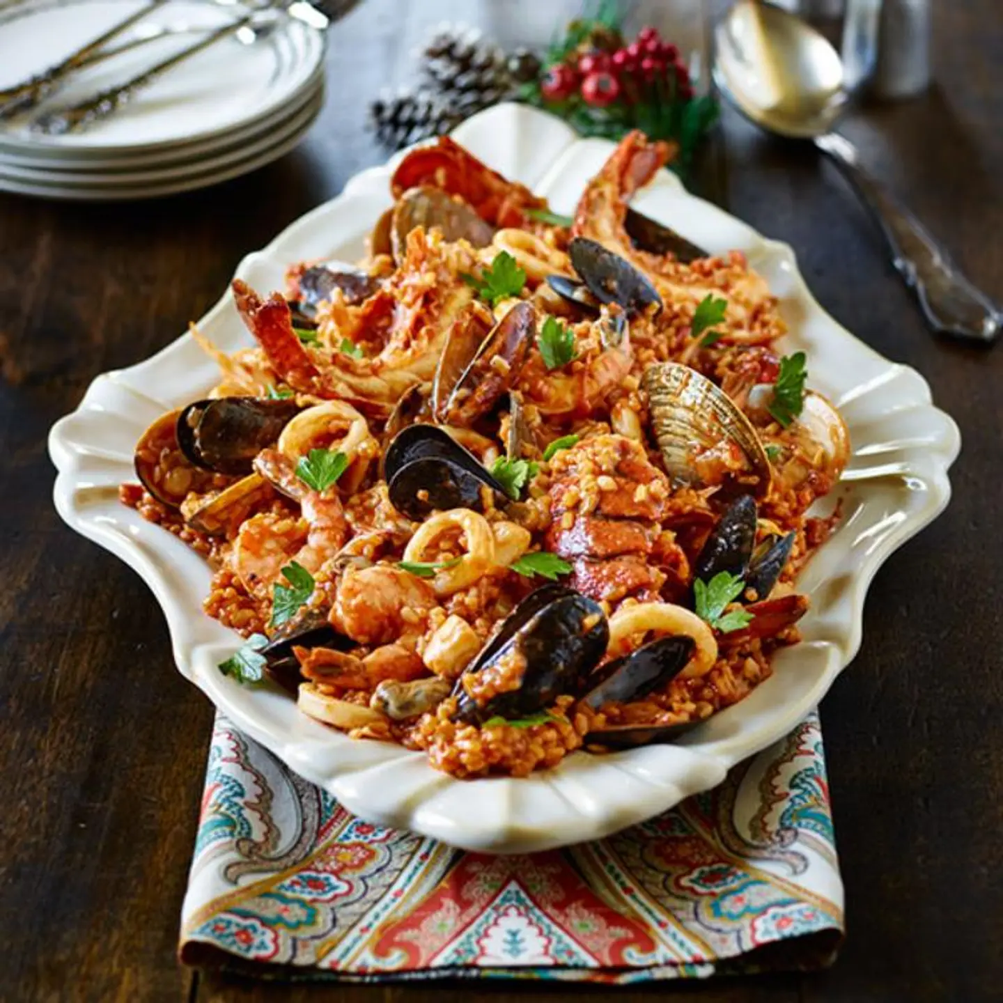 Mixed Seafood Rice Dish