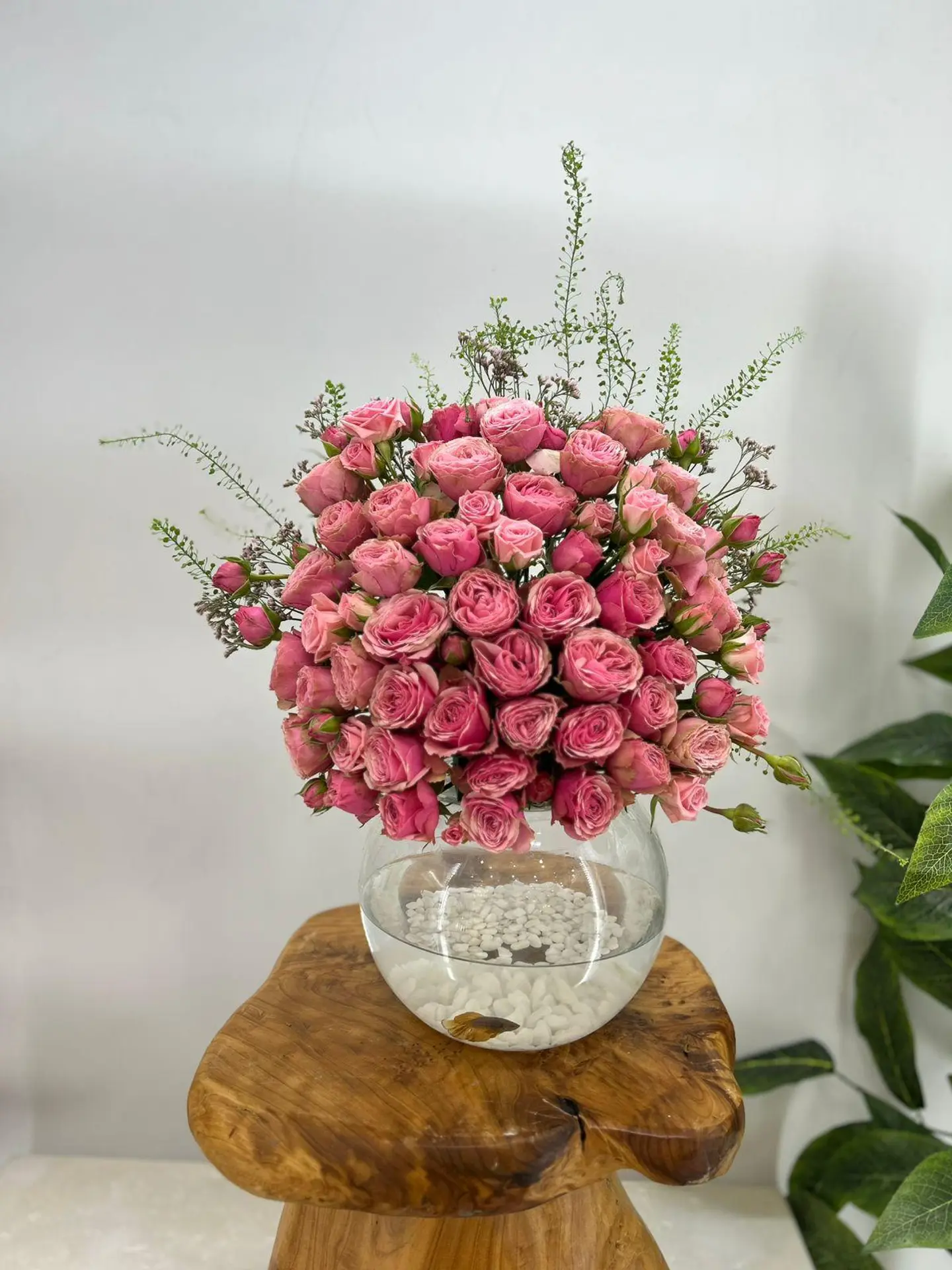Pink Fish And Rose Vase
