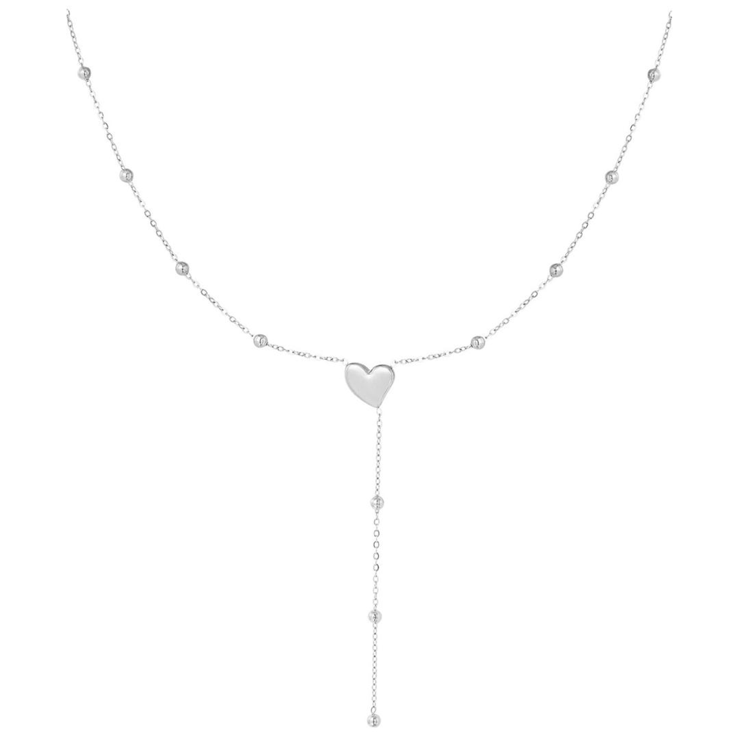 ميلاف سلسال بتعليقة قلب طويلة فضي