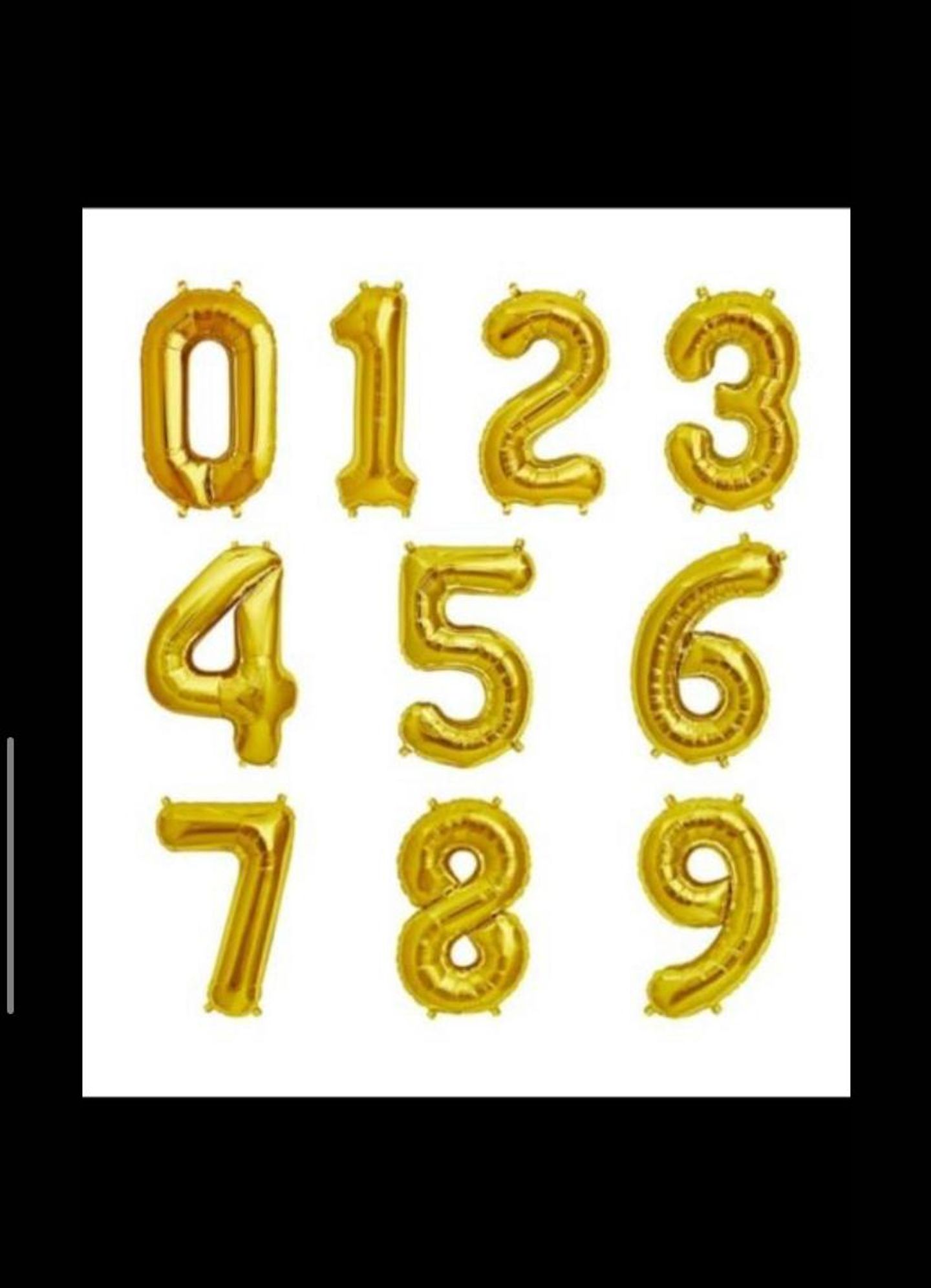 Gold Number Helium Balloon