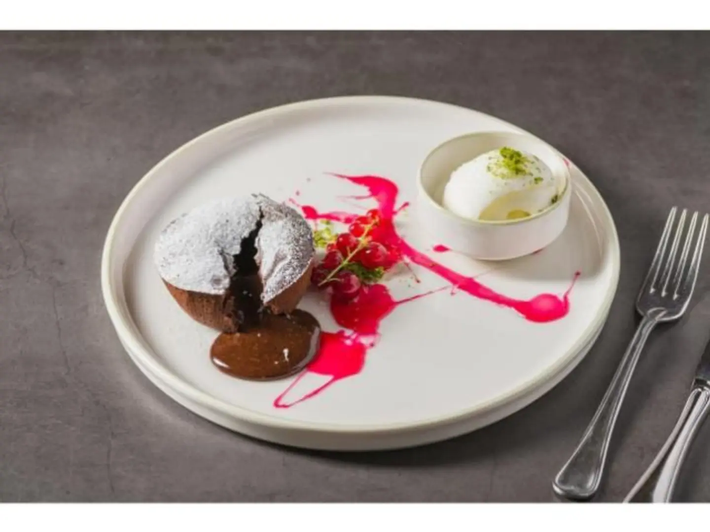 Molten Cake With Ice Cream