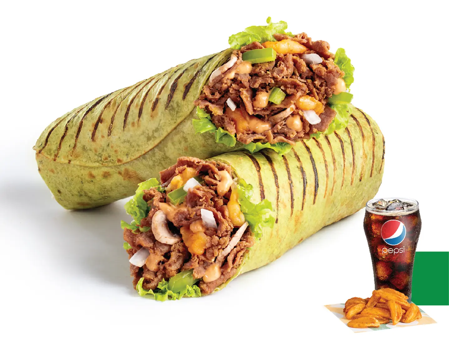 Steak & Mashroom Melt Wrap Combo