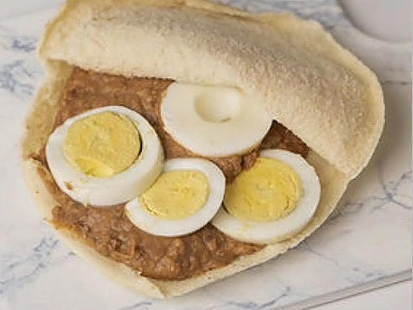 Beans And Boiled Egg Sandwich