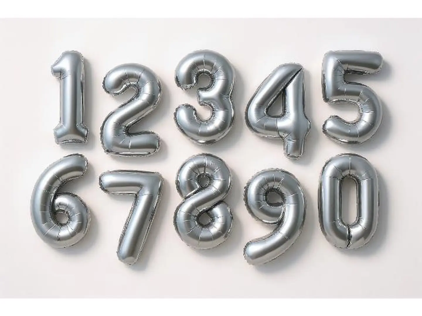 بالونات ارقام هيليوم فضي