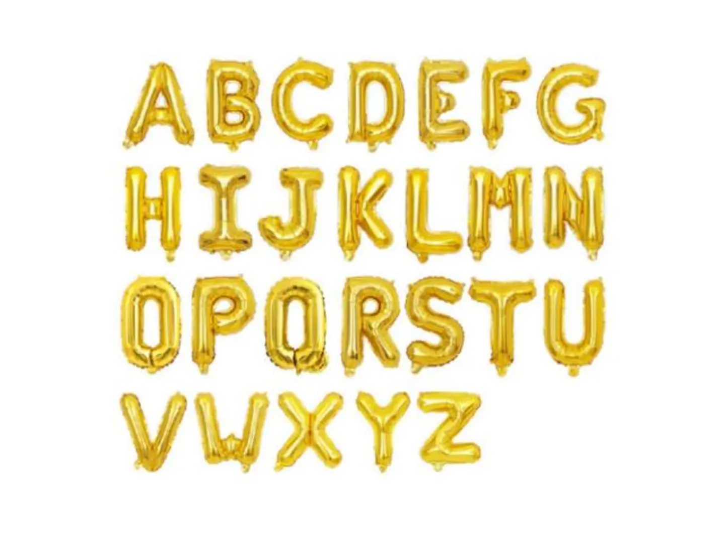 Gold Letter Balloons Amid Helium