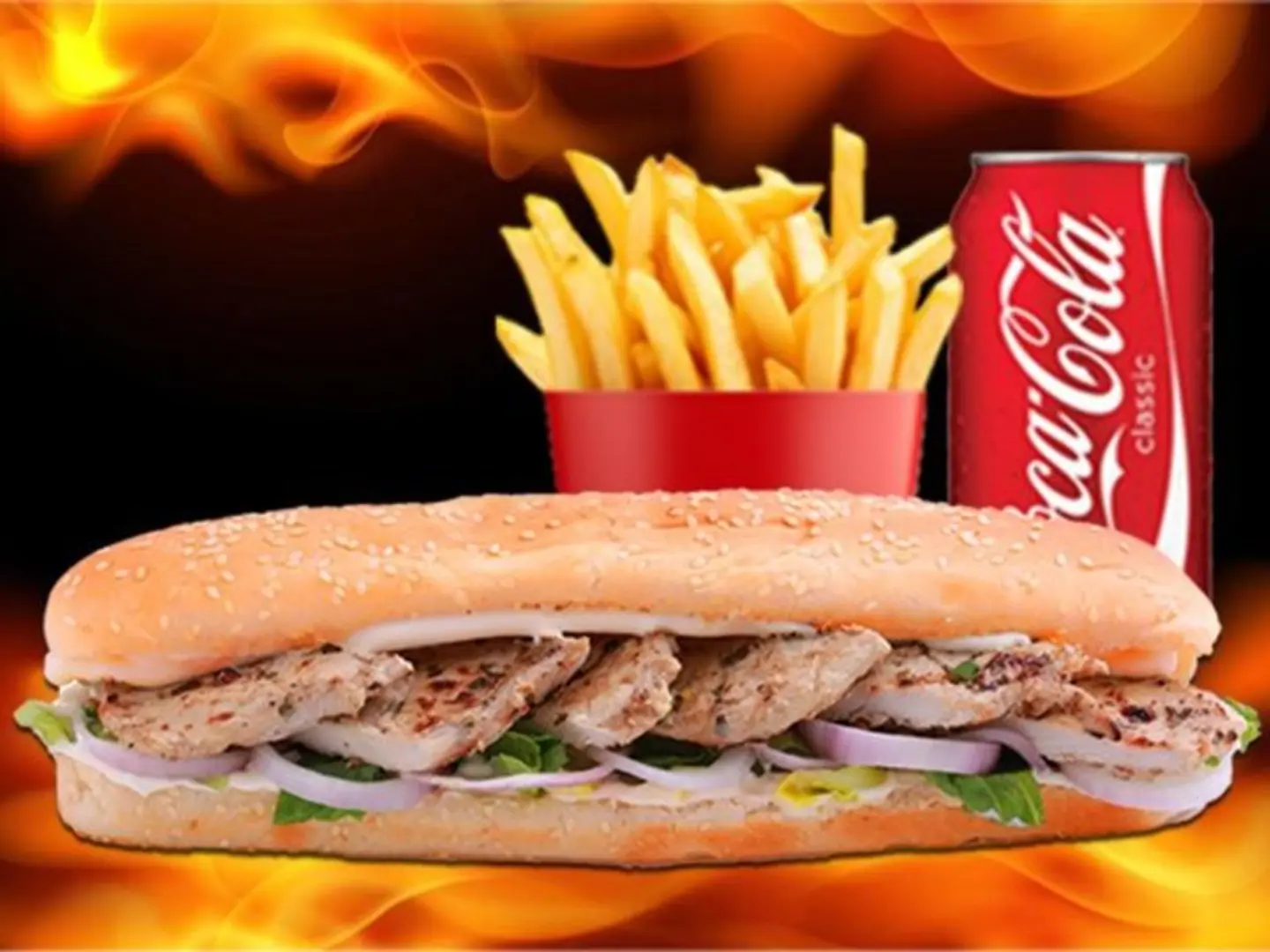 وجبة ساندويتش فيليه دجاج مشوي