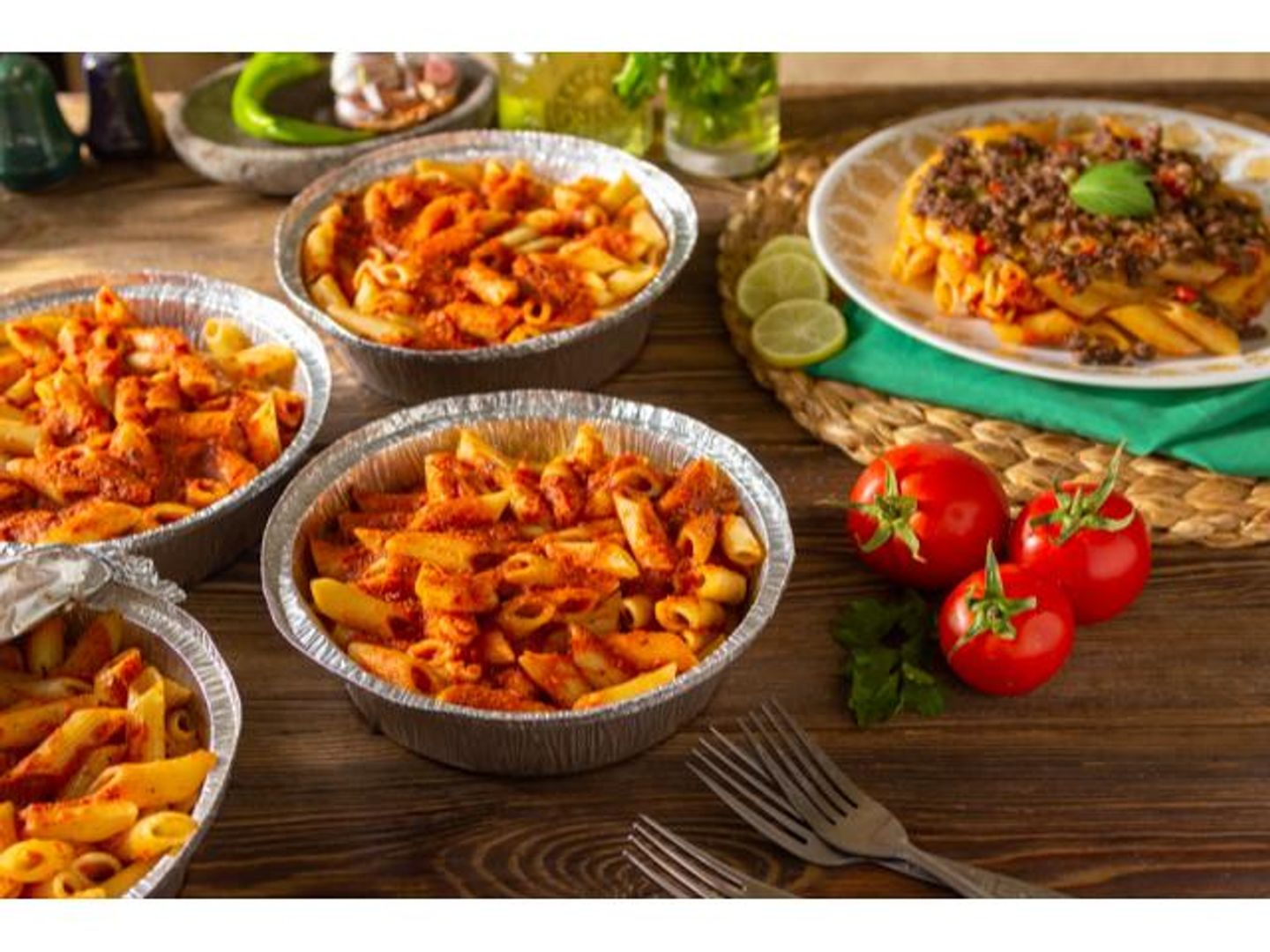 طاجن مكرونة اربياتا خضار