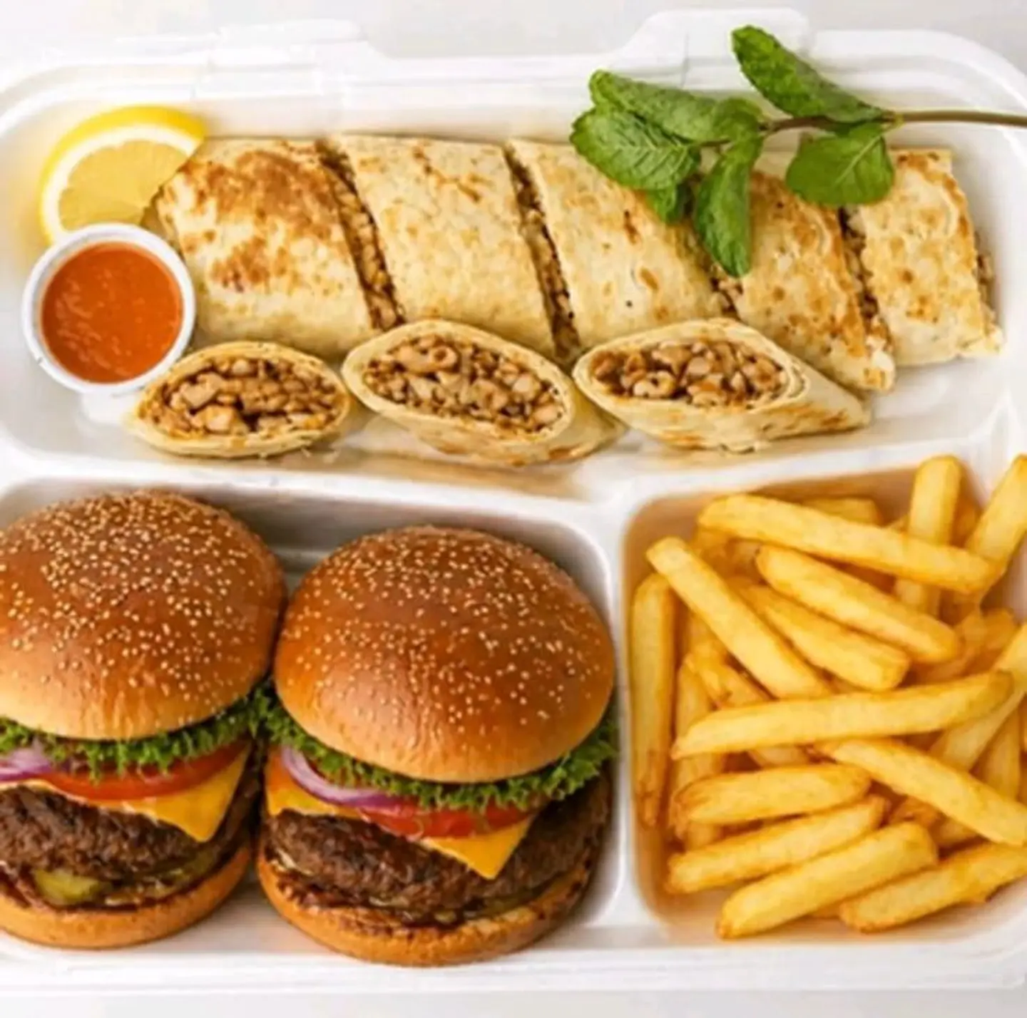 Double Shawarma With 2 Meat Burger