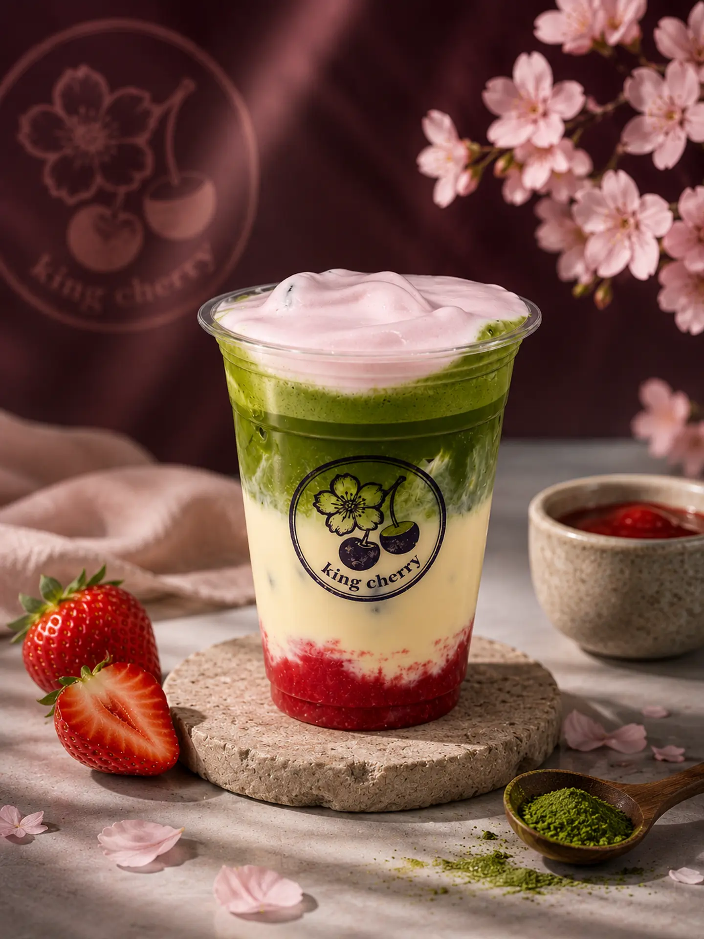 Strawberry & Productsakura Matcha