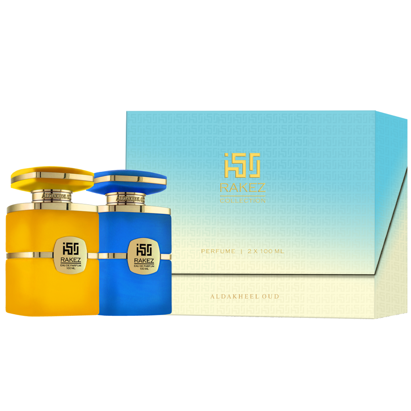 Al Dakheel Oud Collection Rakez Blue And Yellow 2 × 100 Ml
