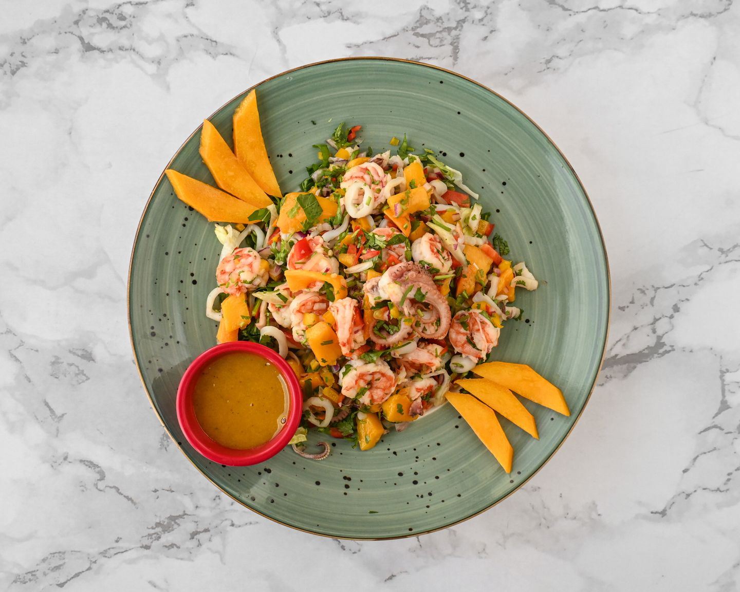 Seafood Salad With Mango Sauce