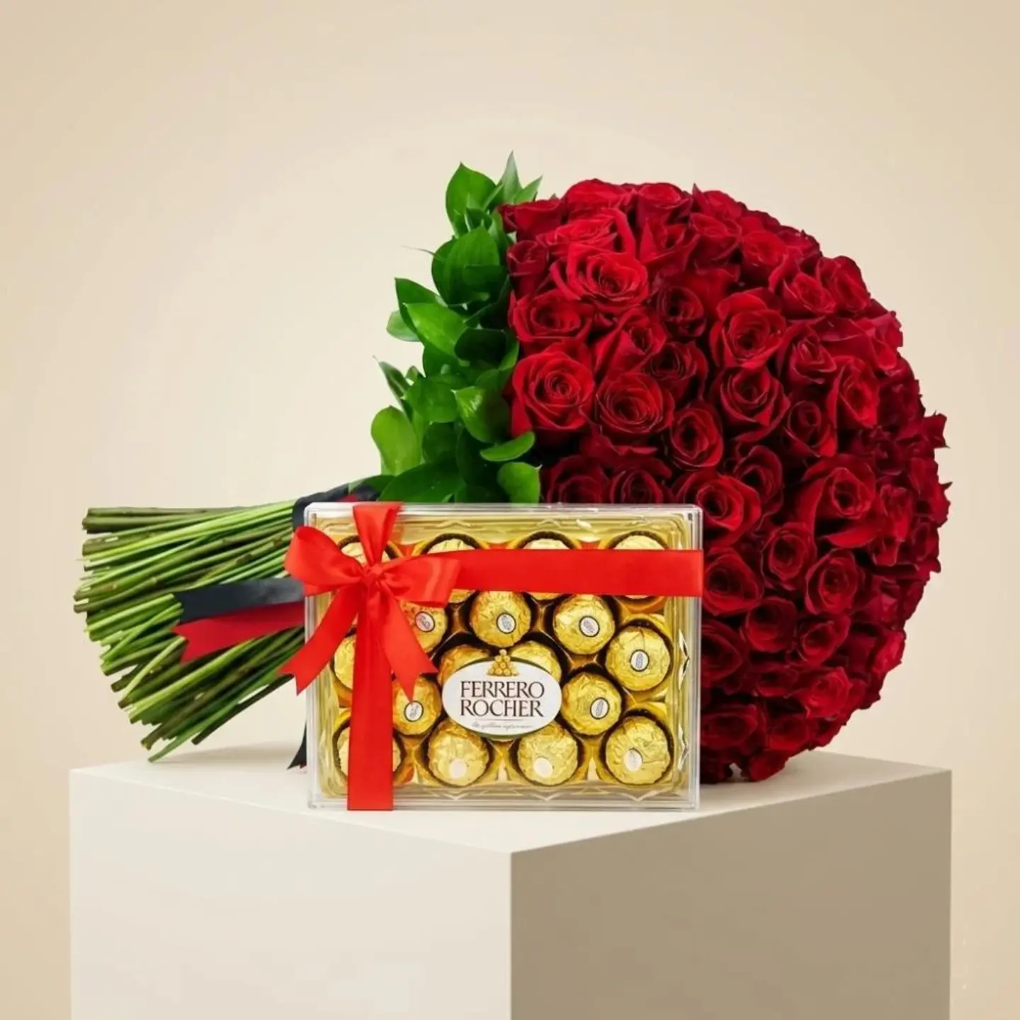 Flower Bouquet With Ferrero Chocolate